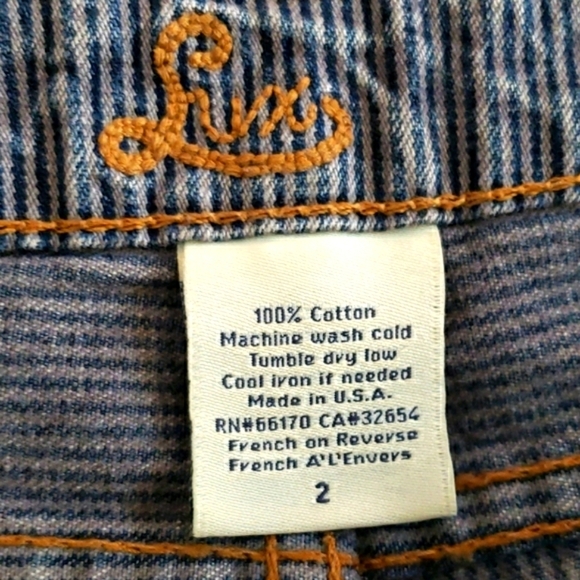 Urban Outfitters LUX Striped Jean Shorts Size 2 - Picture 5 of 5